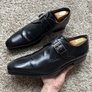 Magnanni Marco II Single Monk Strap Black Leather Dress Shoes Men's Size 13 M